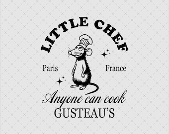 Little Chef Ratatouille SVG PNG, Anyone Can Cook (Digital Download)
