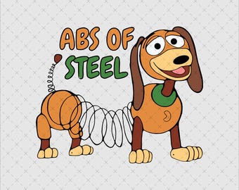 ABS Of Steel Slinky Dog PNG, Retro 90s Movie Design, PixarToy Story Funny Shirt Design for Men and Women (Digital Download)