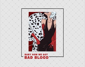 Cruella De Vil Clipart, 101 Dalmatians PNG SVG (Digital Download)