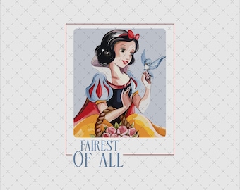 Snow White Clipart, Fairest of All, PNG SVG (Digital File)