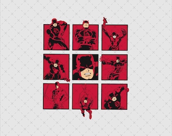 Retro Daredevil Png Svg, Superhero Avengers Design (Digital Instant Download)