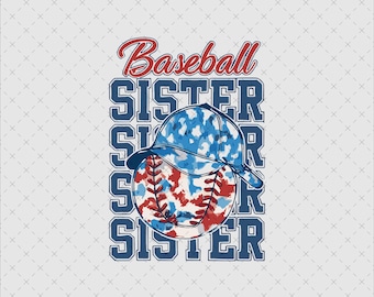 Baseball Sister Retro Design, Sports Mom PNG SVG (For Sublimation)