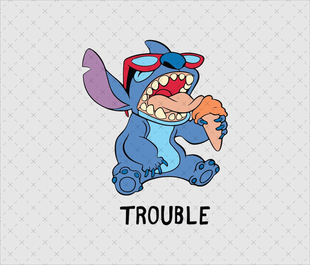 Stitch Trouble SVG PNG, Family Ohana, Cricut Cut File (digital File) - Etsy