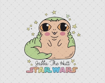 Vintage Jabba the Hutt PNG, styl Galaxy Wars (PNG, SVG)