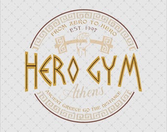 Hero Gym, Retro Hercules Design, PNG SVG (Digital Download)