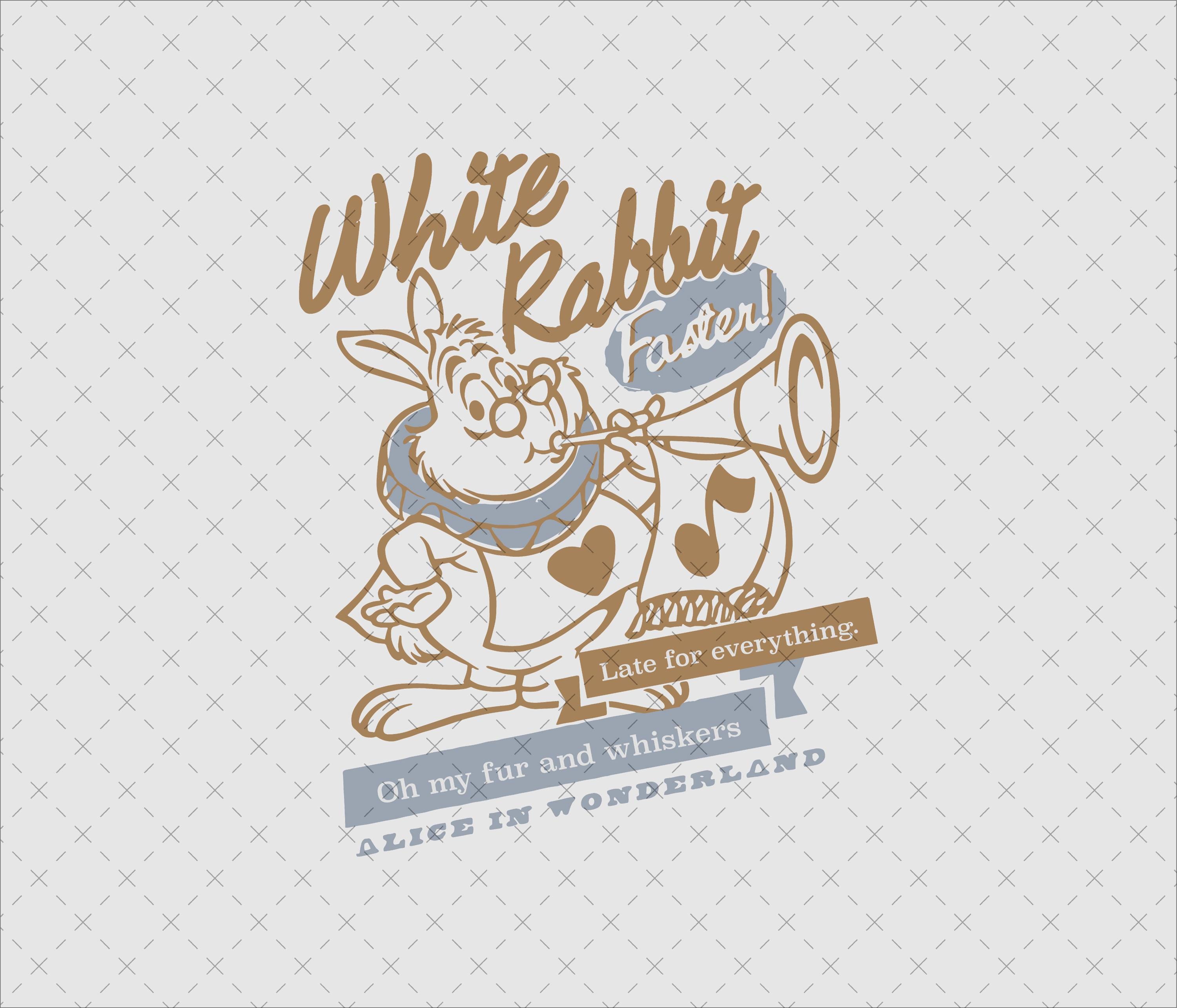 White Rabbit Alice in Wonderland SVG PNG DXF Cameo Graphic Sublimation ...