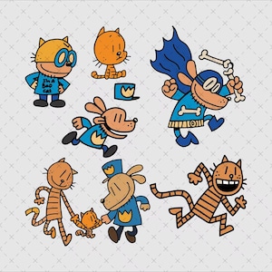 Dogman PNG SVG, Comic, Captain Underpants, Dogman, Petey, Li&#39;l Petey, Sarah Hatoff, Flippy, Chief Clarence Bailey, Grace,  Instant Download