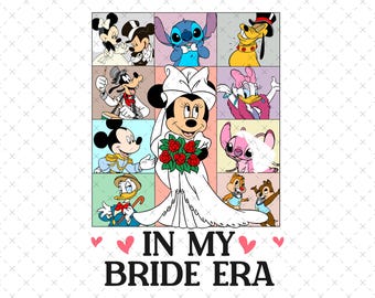Minnie Bride Png, Just Married Png, Maglietta Mini Mouse Bride, Maglietta Topolino Groom, Abbinamento Bridal Party Png, Download istantaneo