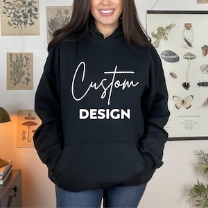 Custom Gildan Unisex Hoodie, Custom Design text or LogoSweater, Personalized Hoodie gift shirt for men or women, Customizable shirt