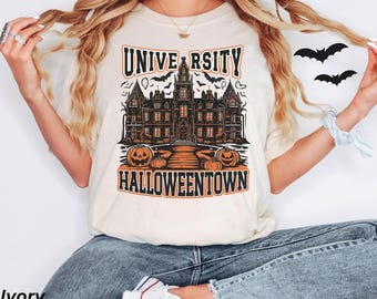 Halloweentown University Shirt , Retro Halloween Tee, Fall Halloweentown Shirt, Spooky Season College Style T-Shirt, Unisex Halloween top