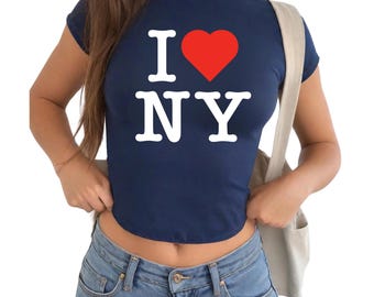 I Heart NY Baby tee,I love Custom text new york Shirt,personalized Y2k shirt, Personalized T-Shirt,Personalized Name Shirt,Custom Text Shirt