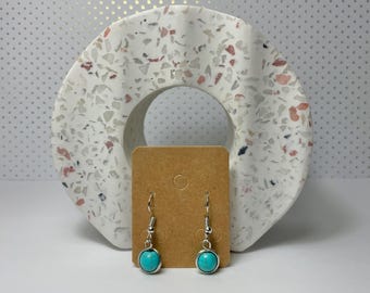 Wire Wrapped Dangling Turquoise Earring