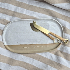Fuck I Love Cheese Ceramic Handmade Serving Charcuterie Plate for Cheese Lovers
