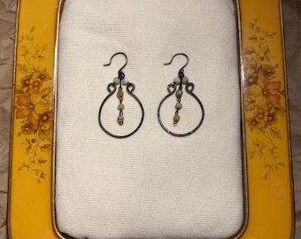 Pendientes de alambre de cobre envuelto con ágata