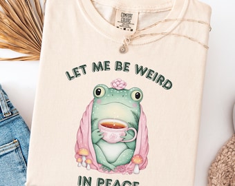 Rolig groda Cottagecore-skjorta, konstig padda-t-shirt, Y2K-nyckfull svampälskare-gåva