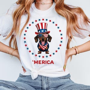 Dachshund 4th of July Shirt: Patriotic Weiner Dog Tee