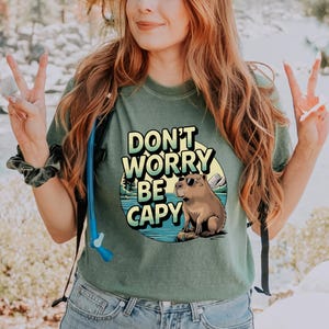 Capybara Shirt, Dont Worry Be Capy Shirt, Funny Capybara Shirt, Capybara Vintage Shirt, Capybara Lover, Funny Capy Gift, Mental Health Shirt
