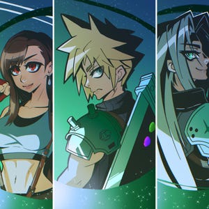 Final Fantasy 7 Art Prints (Cloud, Tifa, Sephiroth) | Art Prints, Posters