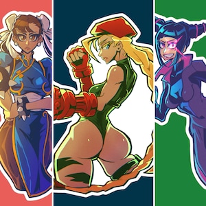 Street Fighter Stickers (Chun Li, Cammy, Juri) | Stickers