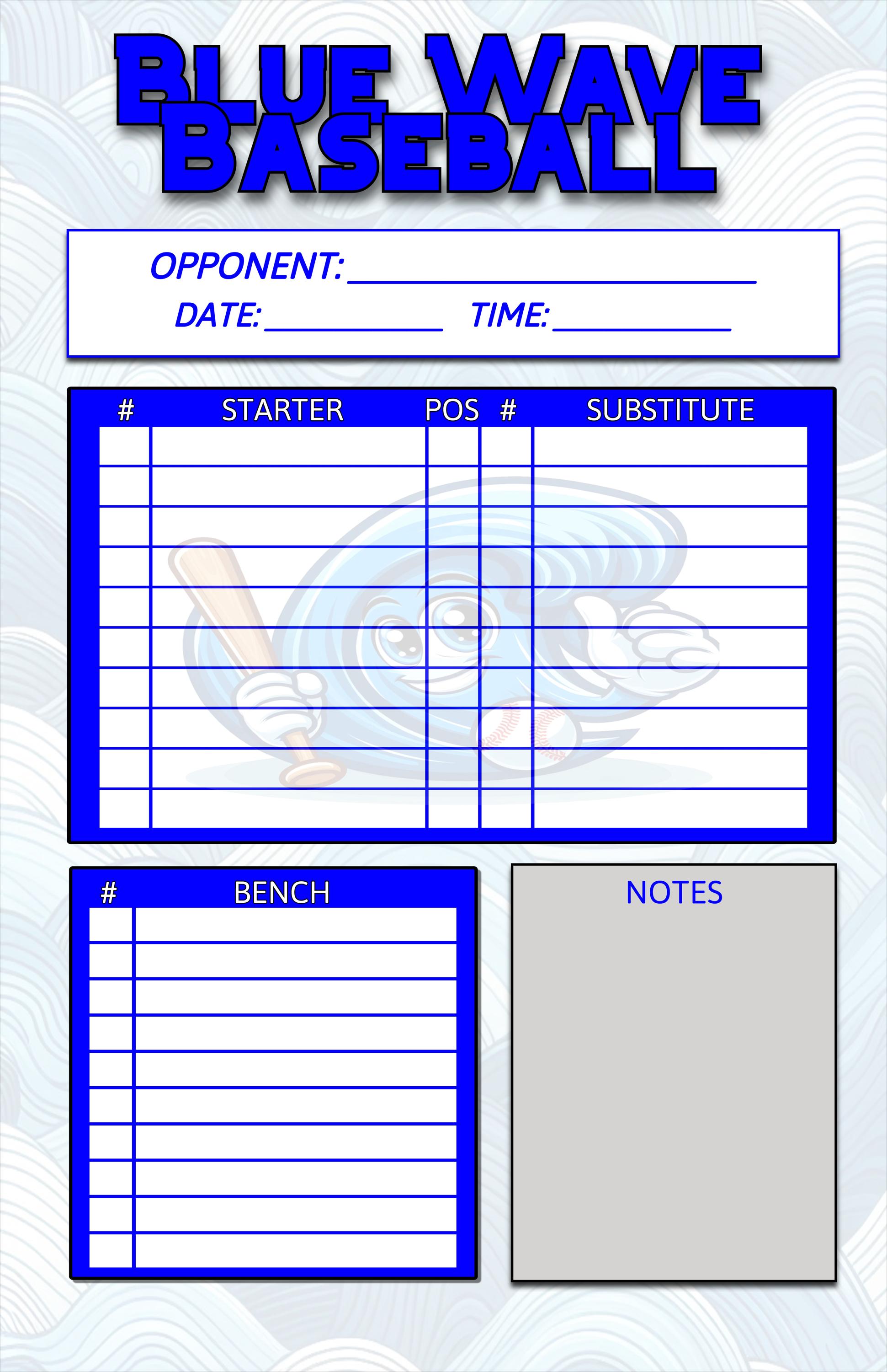 Custom Lineup Cards Digital File