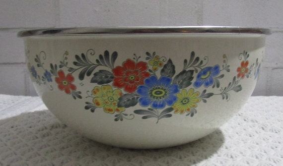 Vintage Metal Enamel Mixing Bowl | Etsy Vintage Metal Enamel Mixing Bowl | Etsy