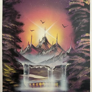 Fuga tranquila – Arte em tinta spray / Arte em tinta spray / Arte em tinta spray / Arte em galáxia / Decoração para casa espacial / Pintura espacial