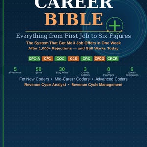 Medical Coder Career Bible PDF | Resume Templates, Interview Q&As, Salary Negotiation (Digital Download)