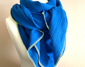 Muslin scarf XXL triangular scarf neck scarf women's scarf knot scarf muslin triangular scarf