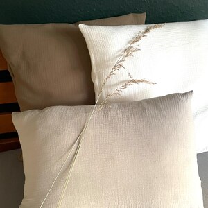 Organic muslin cushion cover 24 colors organic muslin cushion covers various sizes image 2