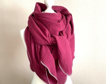 Muslin scarf XXL triangular scarf neck scarf women's scarf knot scarf muslin triangular scarf