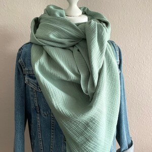 Muslin scarf XXL triangular scarf neck scarf women's scarf knot scarf muslin triangular scarf image 2