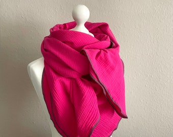 Muslin scarf XXL triangular scarf neck scarf women's scarf knot scarf muslin triangular scarf