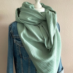 Muslin scarf XXL triangular scarf neck scarf women's scarf knot scarf muslin triangular scarf image 1