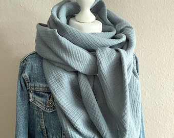 Muslin scarf XXL triangular scarf neck scarf women's scarf knot scarf muslin triangular scarf