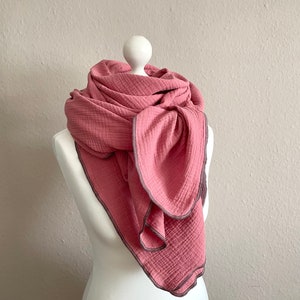 Muslin scarf XXL triangular scarf neck scarf women's scarf knot scarf muslin triangular scarf image 1