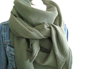 Muslin scarf XXL triangular scarf neck scarf women's scarf knot scarf muslin triangular scarf