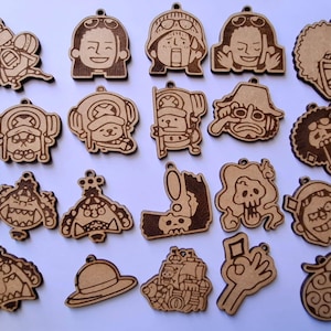 One Piece Chibi-Schlüsselanhänger-Dateipaket (20 Schlüsselanhänger in den Formaten Ai, SVG, DXF und Lightburn)