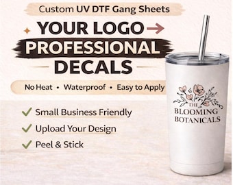 Custom UV DTF Gang Sheet Transfers: Upload Your Logo, Waterproof Decals