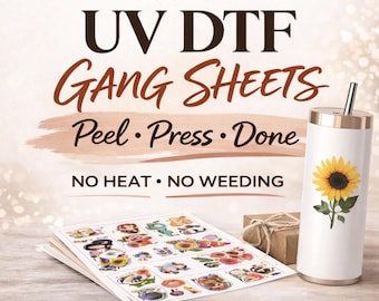 Custom UV DTF Gang Sheets | Upload Your Design | Waterproof Peel Press Decals