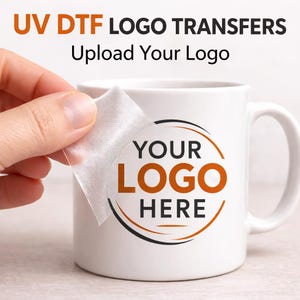 Custom Logo UV DTF Transfers | Waterproof Business Logo Decals for Cups, Tumblers & Packaging