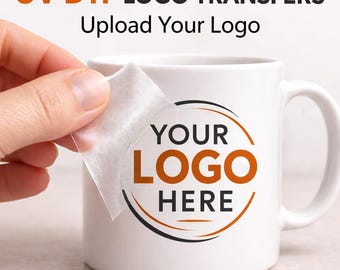Custom Logo UV DTF Transfers | Waterproof Business Logo Decals for Cups, Tumblers & Packaging