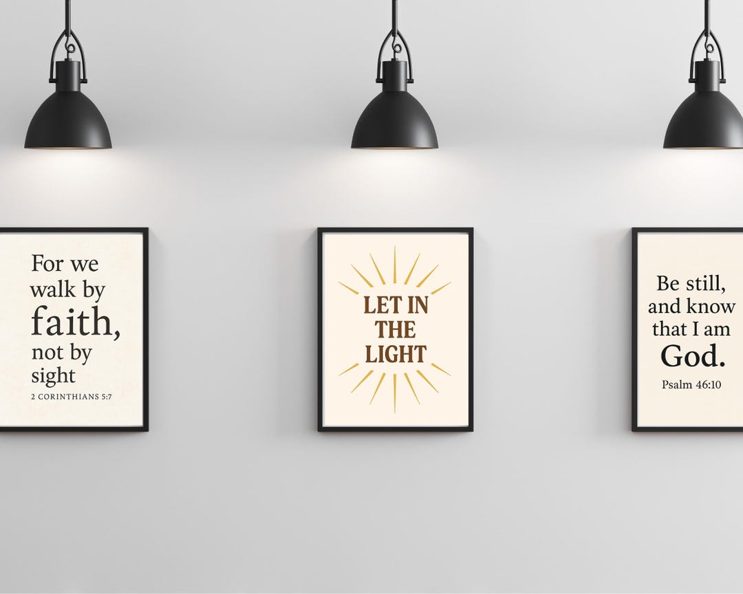 Christian Bible Verse Wall Art Set | Inspirational Scripture Prints ...