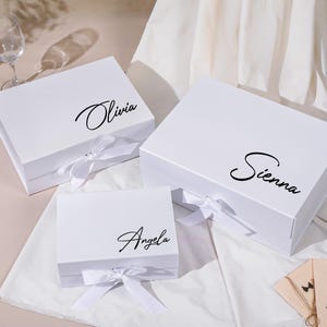 Boîte-cadeau magnétique vide personnalisée avec ruban,Coffret cadeau personnalisé pour proposition de demoiselle d'honneur