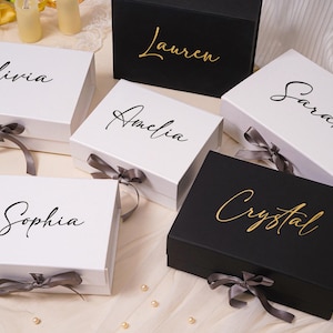 Brautjungfer Vorschlag Box Leere magnetische Geschenkbox mit Band, benutzerdefinierte Brautjungfer Geschenkbox, Brautparty Geschenkboxen, werden Sie meine Brautjungfer Box sein