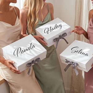 Scatola regalo magnetica vuota per proposta di matrimonio da damigella d'onore con nastro, scatola regalo personalizzata per damigelle d'onore, scatole regalo per feste nuziali, scatola "Vuoi essere la mia damigella d'onore" immagine 6