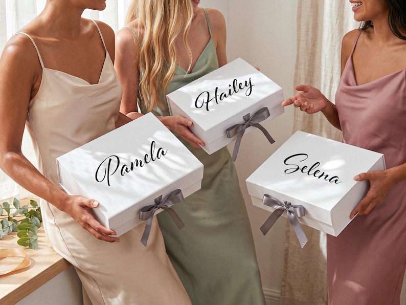 Scatola regalo magnetica vuota per proposta di matrimonio da damigella d'onore con nastro, scatola regalo personalizzata per damigelle d'onore, scatole regalo per feste nuziali, scatola "Vuoi essere la mia damigella d'onore" immagine 6