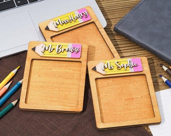 Soporte para bloc de notas adhesivas para profesores, regalo de agradecimiento para profesores, año escolar 2024-2025, regalo personalizado para profesores, regalos para profesores, regreso a clases.