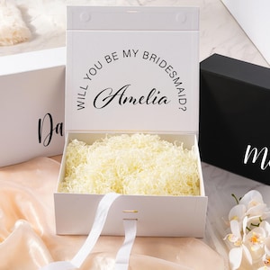 Scatola regalo personalizzata per proposta di matrimonio, scatola regalo personalizzata per proposta di matrimonio con nome, scatola "Vuoi essere la mia damigella d'onore", scatola regalo vuota per matrimonio