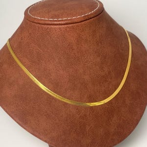 18k Gold Plated Herringbone Necklace High Polished Snake Chain Necklace Herringbone Chain Necklace for Her