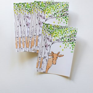 Eland illustratie kaart Scandinavië - set van 4 - Zweden Finland vakantie - hallo kaart postkaart - snailmail - souvenir - nordic days